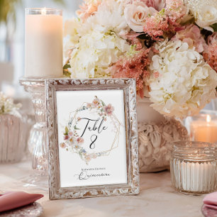 Watercolor Floral Quinceanera table number