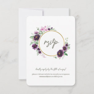 Watercolor Floral Response RSVP Wedding Site Card
