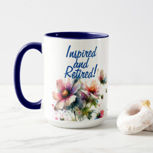 Watercolor Floral RETIRED Blues and Pinks Mug