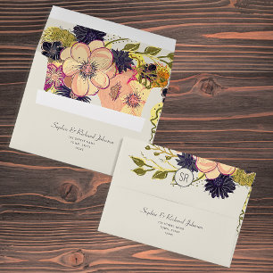 Watercolor Floral Return Address 5x7 Envelope