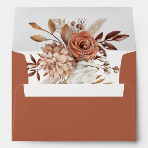Watercolor Floral Return Address Wedding envelope