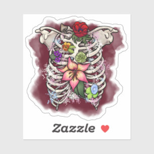 Watercolor Floral Ribcage