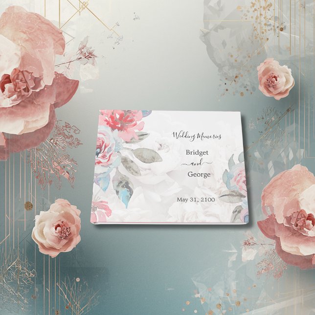 watercolor floral rose wedding memory guest book (Creator Uploaded)