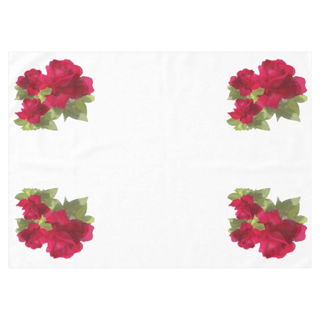 Watercolor floral roses Tablecloth (Front (Horizontal))