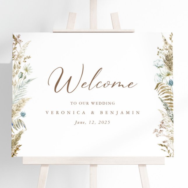 Watercolor Floral Rustic Wedding Welcome Poster (Creator Uploaded)