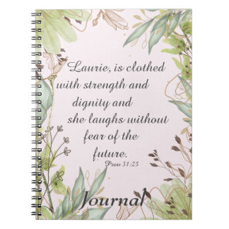 Watercolor floral scripture, notebook