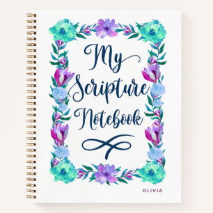 Watercolor Floral Scripture Notebook