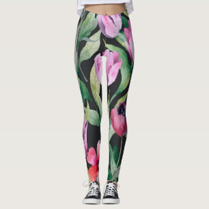 Watercolor floral, seamless beautiful pattern. leggings