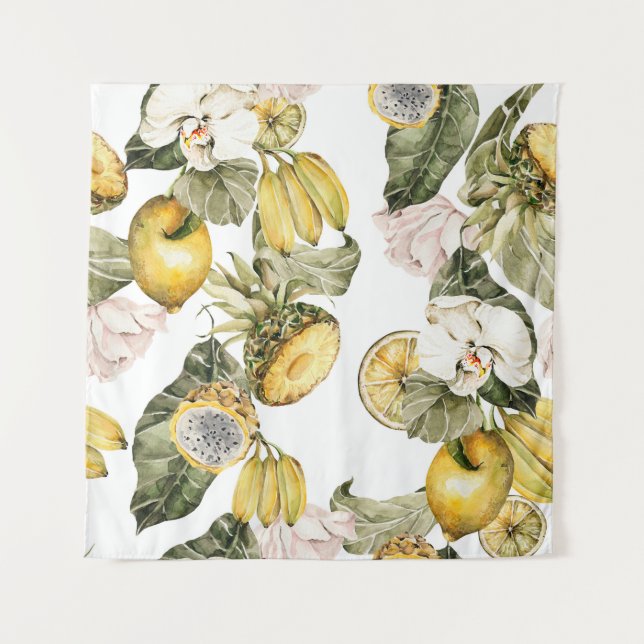 Watercolor floral seamless pattern. Hand painted l Tapestry (Front)