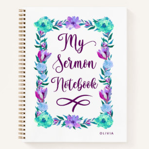 Watercolor Floral Sermon Notebook