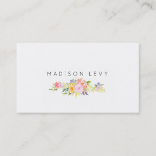 Watercolor Floral Simple Chic Business Cards