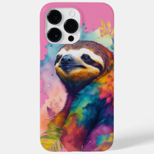 Watercolor floral sloth phone case
