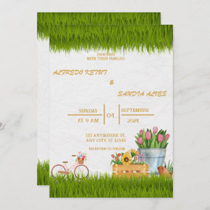 Watercolor Floral Spring Mountains Wedding  Invita Invitation