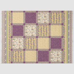 Watercolor Floral Spring Purple Quilt Decoupage Tissue Paper