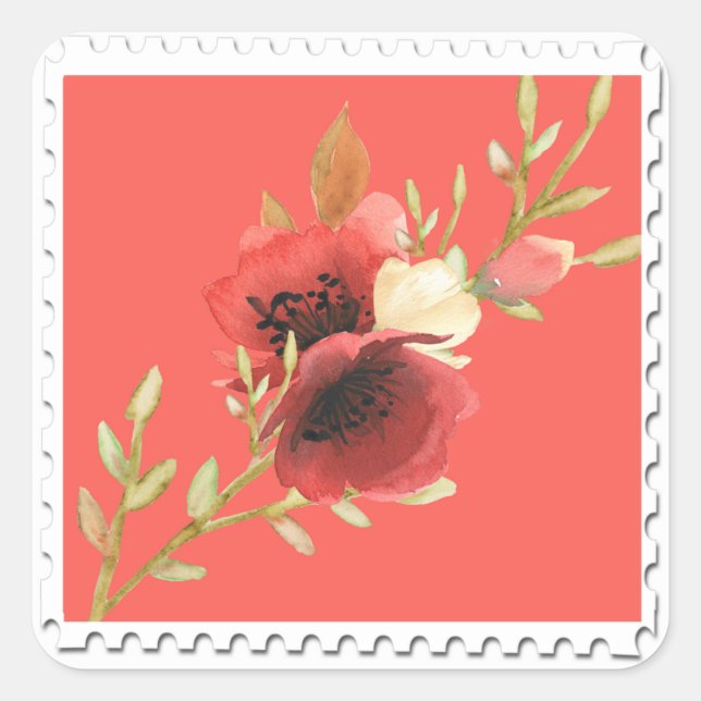 Watercolor Floral Sticker (Front)