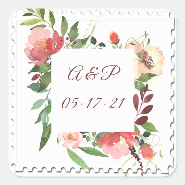 Watercolor Floral Sticker (Front)