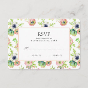 Watercolor Floral & Succulents - Wedding RSVP Card