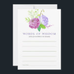 Watercolor Floral Summer Wedding Advice Card<br><div class="desc">Botanical watercolor Wedding suite with trending ultra violet,  plum and sage green accents. Flowers featured are ranunculus,  tulips,  violets and crocuses with a strong impressionistic Chinese influence.</div>