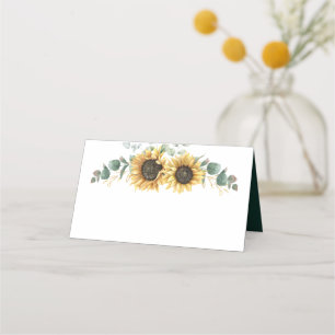 Watercolor Floral Sunflower Wedding Place Card