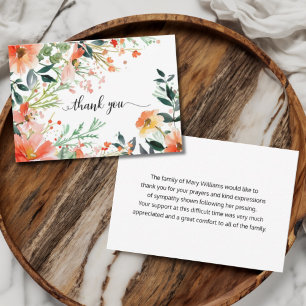 Watercolor Floral Sympathy Thank You Card