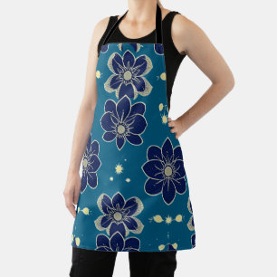 Watercolor Floral Symphony – Seamless Botanical  Apron