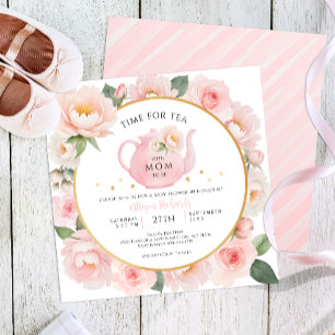 Watercolor Floral Tea Party Baby Shower Invite