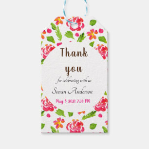 Watercolor Floral Tea Party  Gift Tags