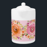 Watercolor Floral Teapot<br><div class="desc">Watercolor floral Teapot with pastel flowers and a floral wreath surrounding the flowers. Thanks to Creative Fabrica for some of the elements in the design.</div>