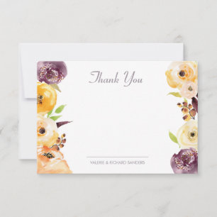 Watercolor Floral Thank You Note Card