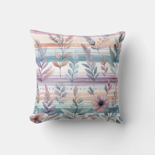 Watercolor Floral Throw Pillow
