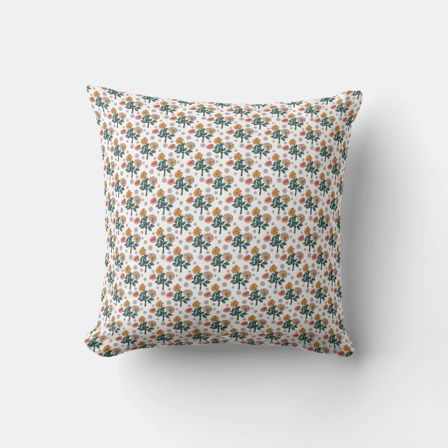 Watercolor floral  throw pillow (Front)