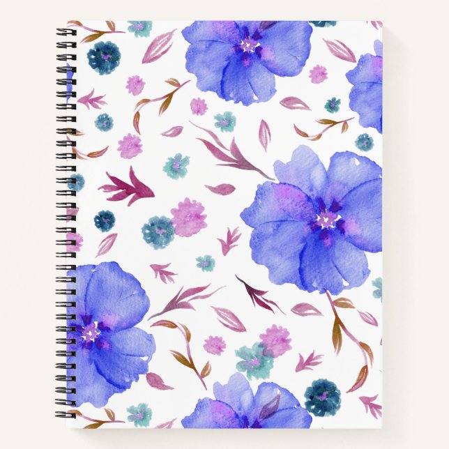 Watercolor Floral Travel Journal for Europe Trips (Front)