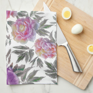 Watercolor Floral Vintage Kitchen Towel