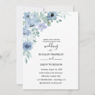watercolor floral wedding Invitation 