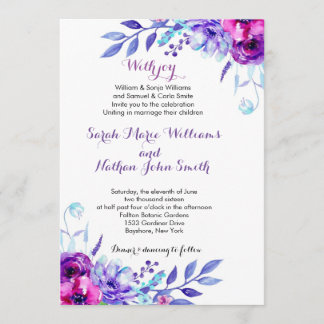 Watercolor Floral Wedding Invitation