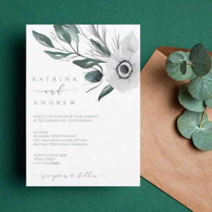 Watercolor Floral Wedding Invitation