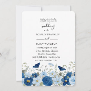 watercolor floral wedding invitation