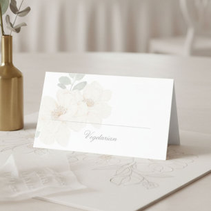 Watercolor Floral Wedding Meal Choice Table Place Card