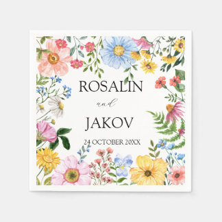 watercolor floral Wedding Napkins