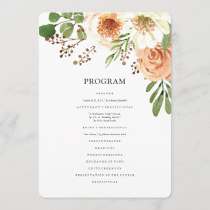 Watercolor Floral Wedding Program