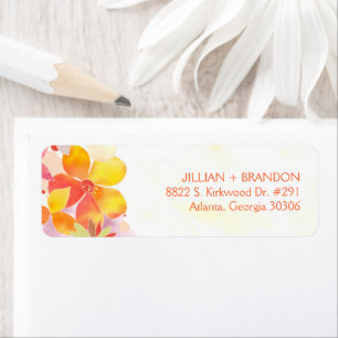 Watercolor Floral Wedding Return Address