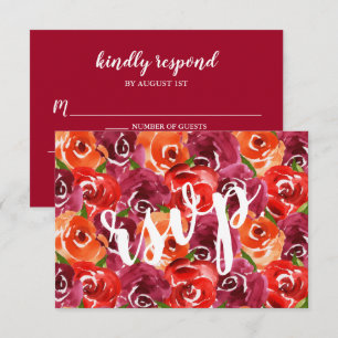 Watercolor Floral Wedding RSVP Card