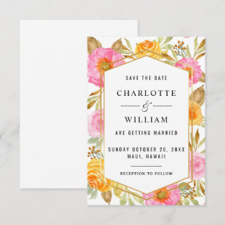Watercolor Floral Wedding Save The Date