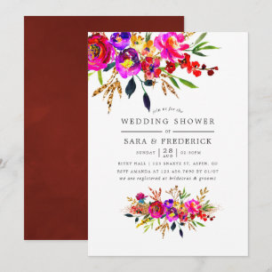 Watercolor Floral Wedding Shower Invitation