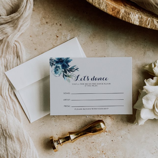 Watercolor Floral Wedding Song Request Card (Creator Uploaded)