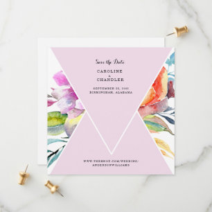 Watercolor Floral Wedding Website Pink Save The Date