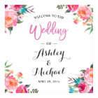 Watercolor Floral Welcome Wedding Reception Sign