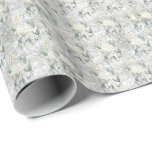 Watercolor Floral White Glitter look Wedding  Wrapping Paper<br><div class="desc">This design may be personalized by choosing the Edit Design option. You may also transfer onto other items. Contact me at colorflowcreations@gmail.com or use the chat option at the top of the page if you wish to have this design on another product or need assistance. See more of my designs...</div>