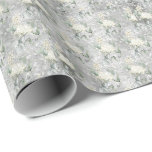 Watercolor Floral White Glitter look Wedding   Wrapping Paper<br><div class="desc">This design may be personalized by choosing the Edit Design option. You may also transfer onto other items. Contact me at colorflowcreations@gmail.com or use the chat option at the top of the page if you wish to have this design on another product or need assistance. See more of my designs...</div>