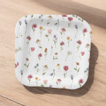 Watercolor Floral Wildflower Spring Baby Shower Pa Paper Plate<br><div class="desc">Watercolor Floral Wildflower Spring Baby Shower Paper Plates Little Wildflower Is On The Way!  A Little Wildflower Is On The Way Baby Shower Paper Plate.</div>